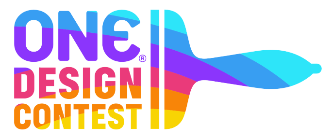 Logo for One Design Contest with colorful gradient design on a white background