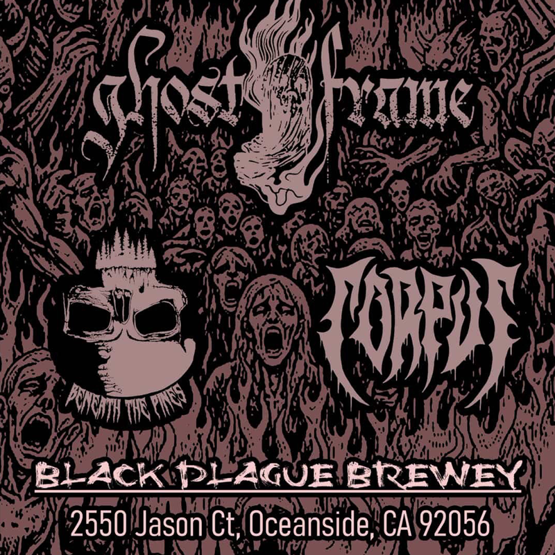 Album cover with text and graphic design elements on a dark background