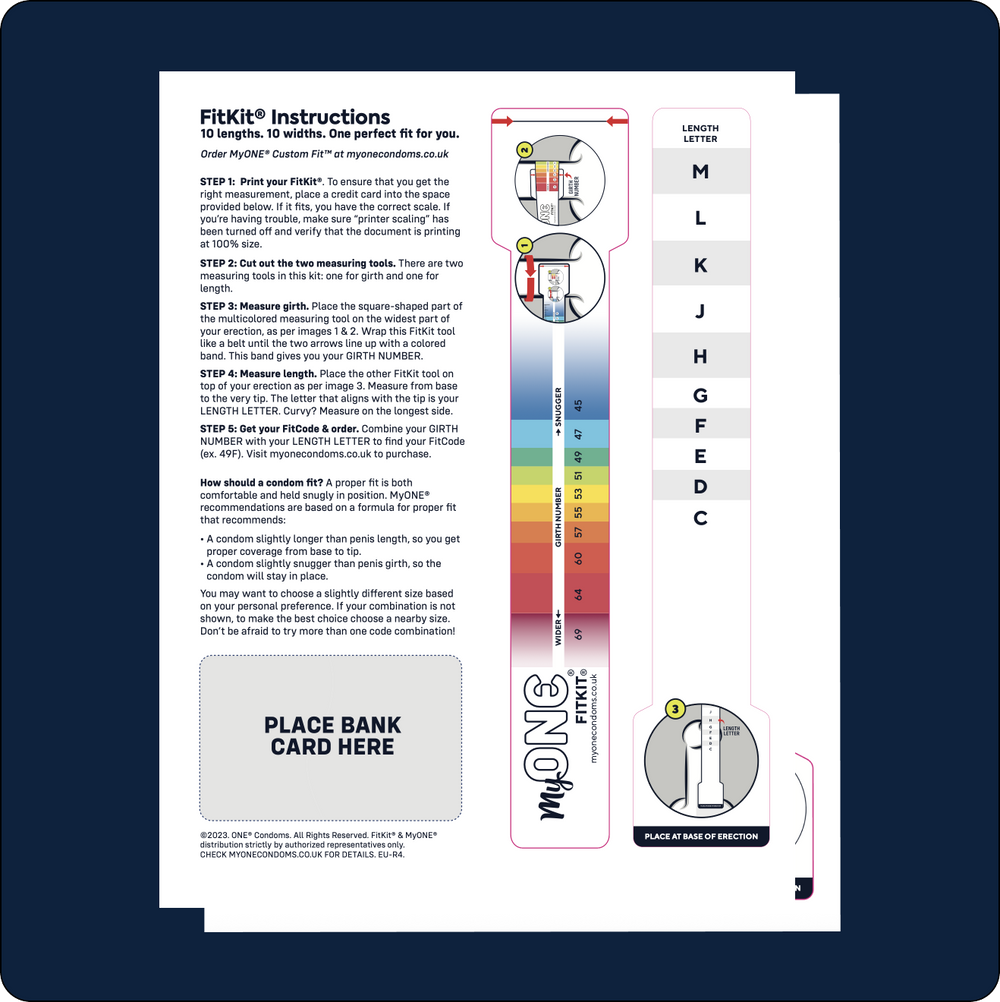 Print a FitKit | Condom Sizing Tool by MyONE®