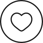 White heart symbol on a transparent background