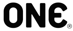 Black 'ONE' logo on a white background