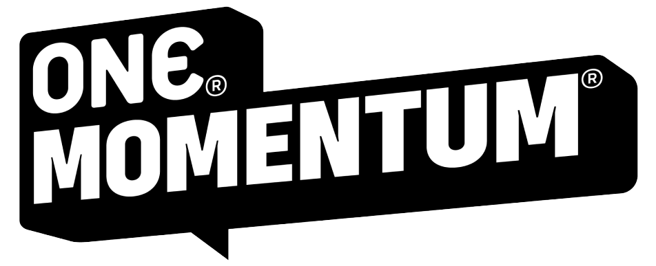 One Momentum logo in white on a black background